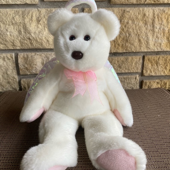 Vintage in perfect condition Collectible TY Beanie Angel Bear, rare - Picture 1 of 8